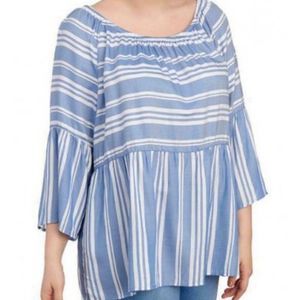 Plus size boho bell sleeve top